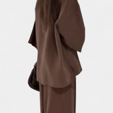Eli | Set oversize – top cu decolteu în V și pantaloni drepți