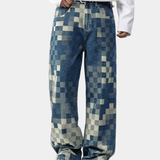 Edvard | Blugi Denim pentru Bărbați cu Efect Pixel