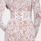 Jimena | Rochie din dantelă cu perle strălucitoare și corset