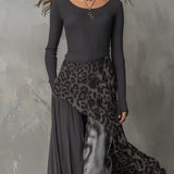 Martina | Rochie Lungă cu Model Leopard