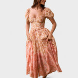 Valentīna | Rochie în culori de corai floral