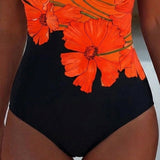 Costum de Baie Întreg cu Gât Pătrat pentru Vacanță