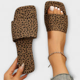 Elisabete | Mocasini plați cu imprimeu leopard