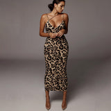 Triin | Rochie sexy, mică cu model leopard și bretele subțiri