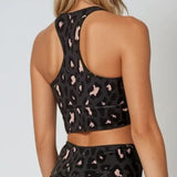 Keiti | Sutien Sport Moale Culoare Piersica cu Tipar Leopard