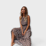 Dona | Rochie midi în stil boho cu puncte