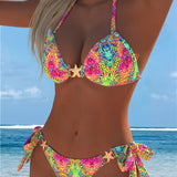 Costum de baie cu două piese cu legătură