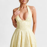 Halina | Rochie midi cu corset și volan