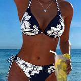 Bikini Simplu Sexy cu Gât Halter