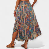 Terje | Rochie midi cu model floral și talie înaltă Cafea