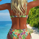 Costum de baie cu două piese și model leopard
