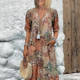 Lia | Rochie midi pentru femei din țesătură ușoară