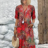 Lia | Rochie midi pentru femei din țesătură ușoară