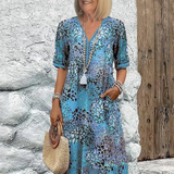 Lia | Rochie midi pentru femei din țesătură ușoară