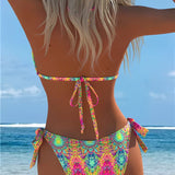 Costum de baie cu două piese cu legătură