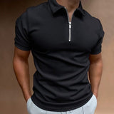 Siim | Tricou Polo pentru Bărbați cu Mâneci Scurte și Fermoar