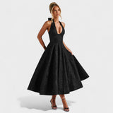 Effie | Rochie midi texturată cu decolteu în V
