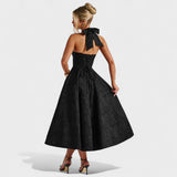 Effie | Rochie midi texturată cu decolteu în V