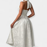 Maya | Rochie Midi cu Spate Deschis și Corset