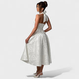 Effie | Rochie midi texturată cu decolteu în V
