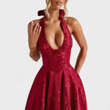 Effie | Rochie midi texturată cu decolteu în V