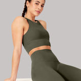 Katrin | Pantaloni Elevate All Day 7/8 cu talie înaltă în verde măsliniu