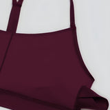 Anu | Sutien sportiv negru in culoare visinie cu spatele in forma de Y
