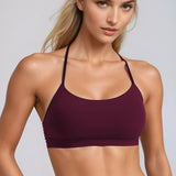 Anu | Sutien sportiv negru in culoare visinie cu spatele in forma de Y