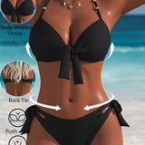 Bikini sexy cu gât halter