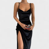 Gabriela | Rochie din catifea cu fante pe laturi