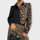 Valetina | Bluza elegantă cu imprimeu leopard