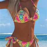Costum de baie cu două piese cu legătură
