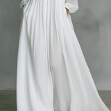 Sita | Rochie Maxi Mini cu Patchwork, Guler Înalt și Mâneci Lungi