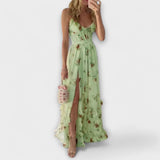 Joana | Rochie florală cu plăci