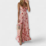 Joana | Rochie florală cu plăci
