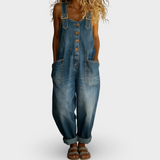 Rocio | Lahe denim kombinesoon reguleeritava klambriga