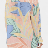 Lumina | Set tropical: tricou stil liber și pantaloni scurți cu talie înaltă