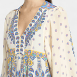 Kersti | Rochie de nuntă cu decolteu in V și model Paisley elegant