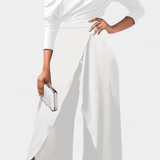 Brina | Monochromă, lungă, rochie cu gradient de culoare cu umerii goi și picioarele late