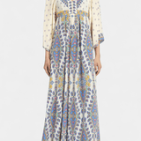Kersti | Rochie de nuntă cu decolteu in V și model Paisley elegant