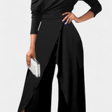 Brina | Monochromă, lungă, rochie cu gradient de culoare cu umerii goi și picioarele late