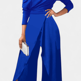 Brina | Monochromă, lungă, rochie cu gradient de culoare cu umerii goi și picioarele late