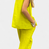 Leona | Vesta și pantaloni din bumbac și in fără mâneci