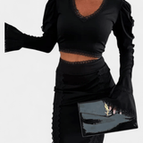 Minerva | Set elegant: fustă cu tăieturi și talie înaltă