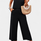 Lavinia | Ansamblu Boho: top din in și bumbac cu pantaloni scurți