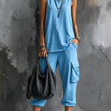 Valentina | Set Casual Moale cu Buzunare