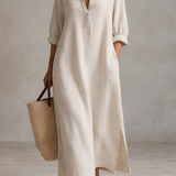 Saga | Rochie Midi Albă Nomad Discretă