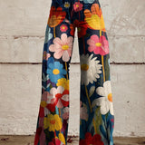 Léna | Pantaloni Laiad cu imprimeu floral