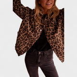 Roz | Jachetă modernă cu model leopard