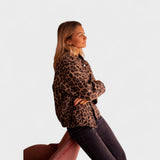 Roz | Jachetă modernă cu model leopard